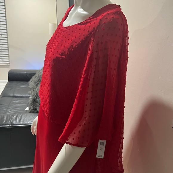 glamour nights red cape dress/size 14/nwt - Picture 6 of 15